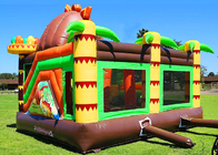 Dorośli i dzieci gra na świeżym powietrzu 0,55 mm PVC Dinosaur Inflatable Bouncy Castle Rental