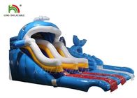 Niebieski One Lane Inflatable Water Slide Z Bouncer Dla Parku Wodnego